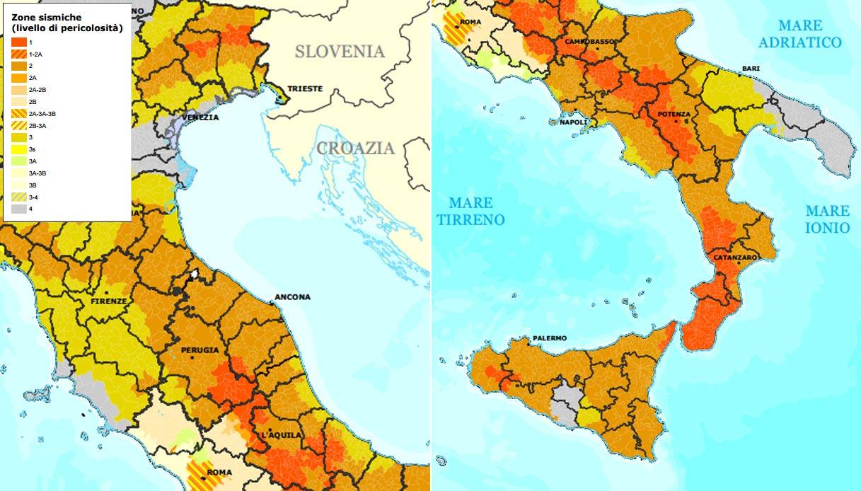 Classificazione sismica di tutti i Comuni Italiani